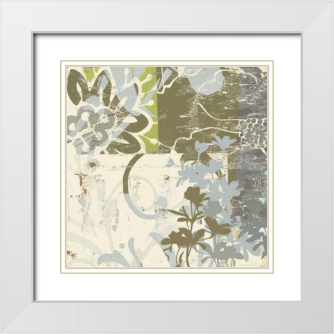 Floral Swhirls IV White Modern Wood Framed Art Print with Double Matting by Mountain, Ricki