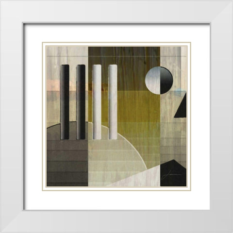 Quartet Tiles II White Modern Wood Framed Art Print with Double Matting by Burghardt, James