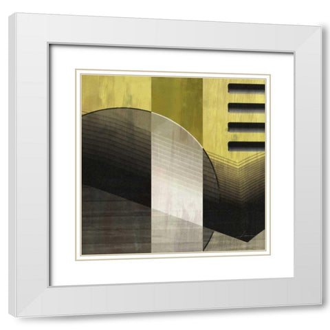 Quartet Tiles IV White Modern Wood Framed Art Print with Double Matting by Burghardt, James
