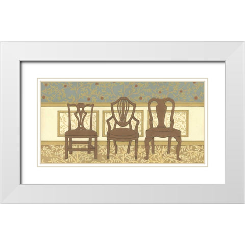 Arts and Crafts Chairs II White Modern Wood Framed Art Print with Double Matting by Russell, Wendy