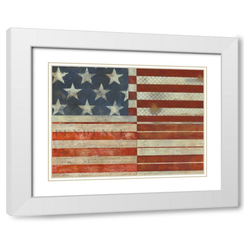 Flag of Independence White Modern Wood Framed Art Print with Double Matting by Wyatt Jr., Norman