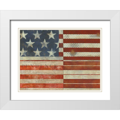 Flag of Independence White Modern Wood Framed Art Print with Double Matting by Wyatt Jr., Norman