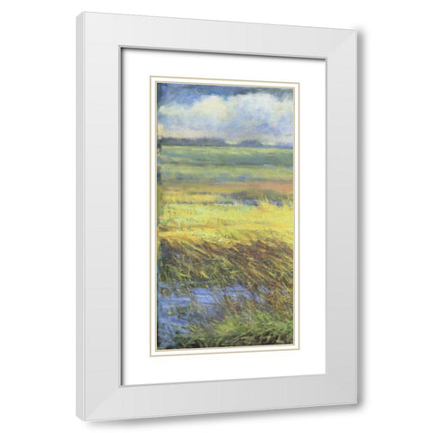 Shimmering Marsh I White Modern Wood Framed Art Print with Double Matting by Thomas, H.