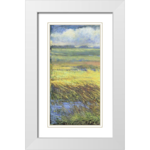 Shimmering Marsh I White Modern Wood Framed Art Print with Double Matting by Thomas, H.