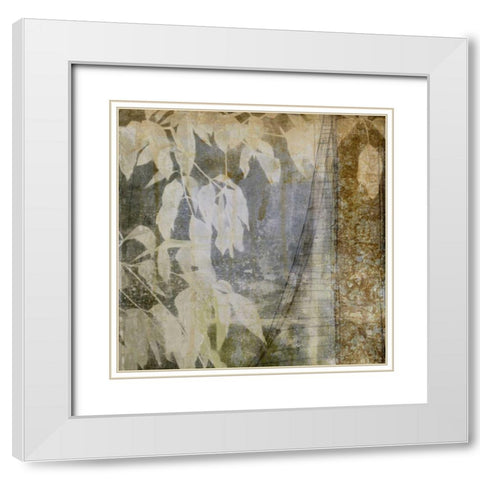 Fluttering Leaves II White Modern Wood Framed Art Print with Double Matting by Goldberger, Jennifer