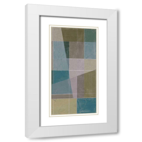 Linear Illusion I White Modern Wood Framed Art Print with Double Matting by Goldberger, Jennifer