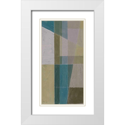 Linear Illusion II White Modern Wood Framed Art Print with Double Matting by Goldberger, Jennifer