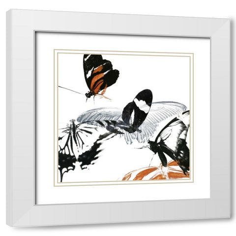 Butterfly Inflorescence III White Modern Wood Framed Art Print with Double Matting by Project, A.