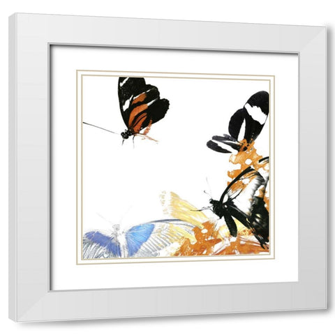 Butterfly Inflorescence IV White Modern Wood Framed Art Print with Double Matting by Project, A.
