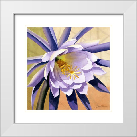 Desert Bloom II White Modern Wood Framed Art Print with Double Matting by Higby, Jason