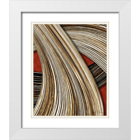 Tangle Tile III White Modern Wood Framed Art Print with Double Matting by Higby, Jason
