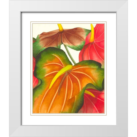 Anthuria I White Modern Wood Framed Art Print with Double Matting by Higby, Jason