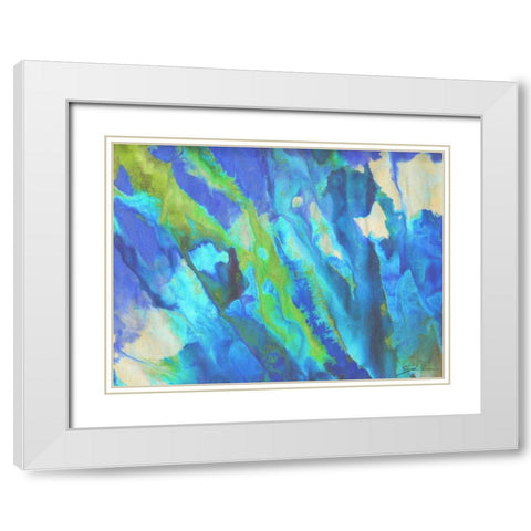 Blue Crush I White Modern Wood Framed Art Print with Double Matting by Higby, Jason