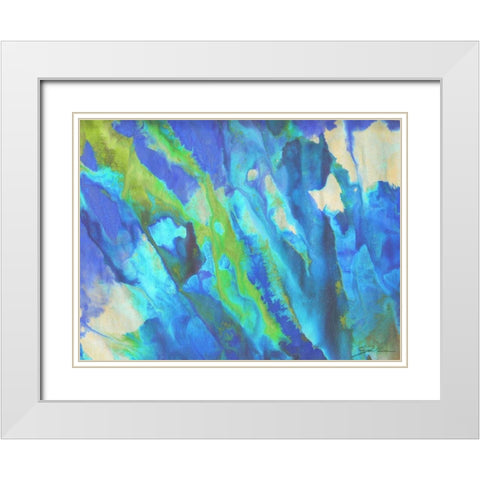 Blue Crush I White Modern Wood Framed Art Print with Double Matting by Higby, Jason