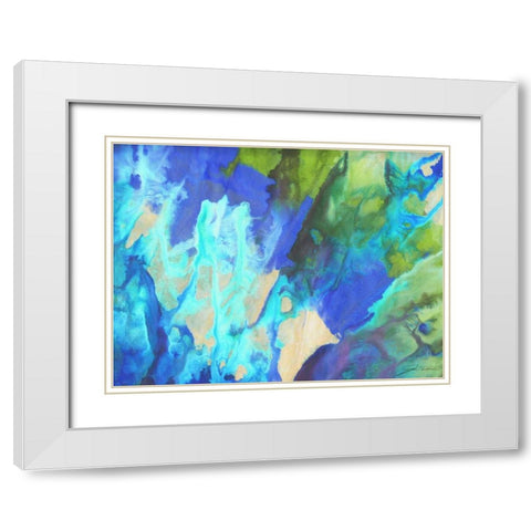 Blue Crush II White Modern Wood Framed Art Print with Double Matting by Higby, Jason