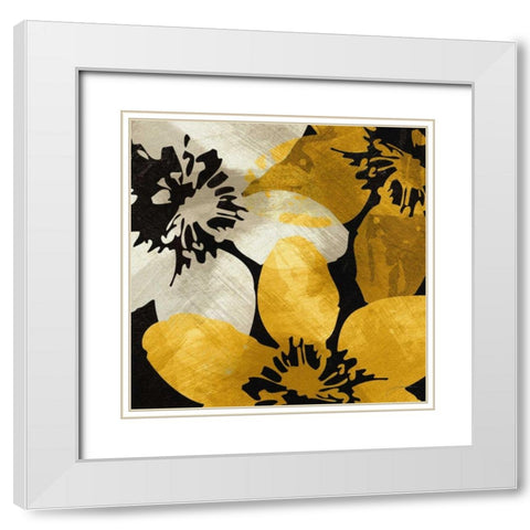 Bloomer Tiles IX White Modern Wood Framed Art Print with Double Matting by Burghardt, James