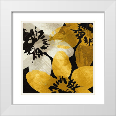 Bloomer Tiles IX White Modern Wood Framed Art Print with Double Matting by Burghardt, James