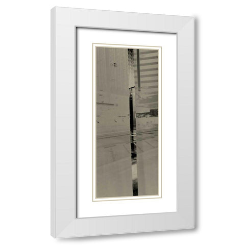 City View II White Modern Wood Framed Art Print with Double Matting by Ling, Tang