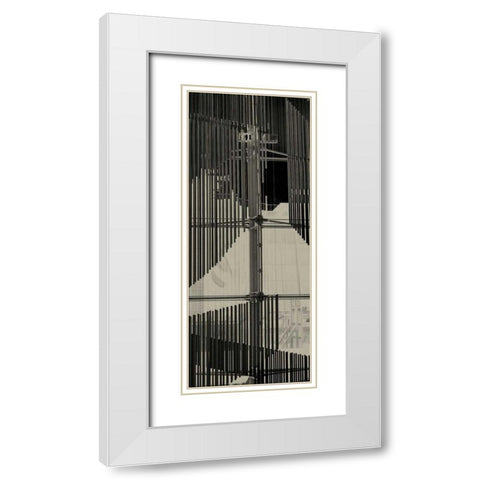 City View V White Modern Wood Framed Art Print with Double Matting by Ling, Tang