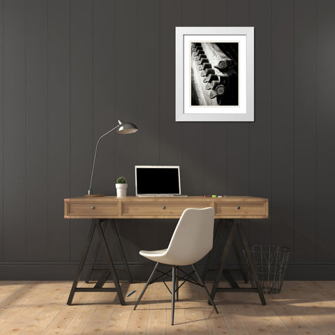 Lithography II White Modern Wood Framed Art Print with Double Matting by Ling, Tang