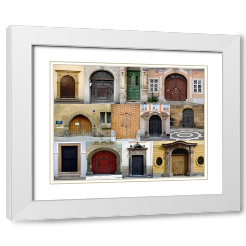 Doors I White Modern Wood Framed Art Print with Double Matting by Christensen, Jim