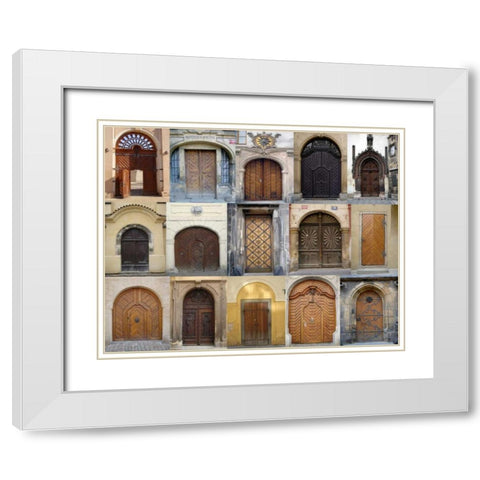 Doors II White Modern Wood Framed Art Print with Double Matting by Christensen, Jim