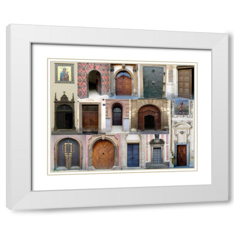 Doors III White Modern Wood Framed Art Print with Double Matting by Christensen, Jim