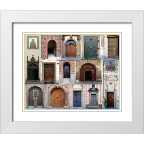 Doors III White Modern Wood Framed Art Print with Double Matting by Christensen, Jim