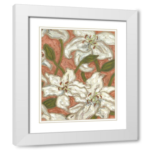 Lily Menagerie II White Modern Wood Framed Art Print with Double Matting by Deans, Karen