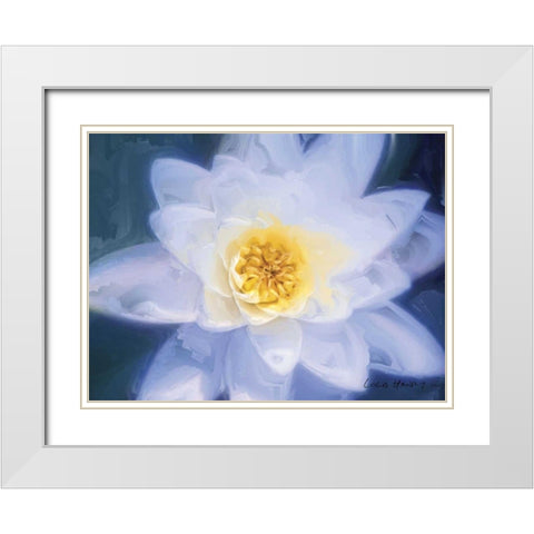 Painterly Flower III White Modern Wood Framed Art Print with Double Matting by Henry, Lola