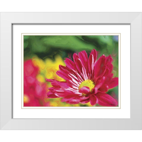 Painterly Flower VI White Modern Wood Framed Art Print with Double Matting by Henry, Lola