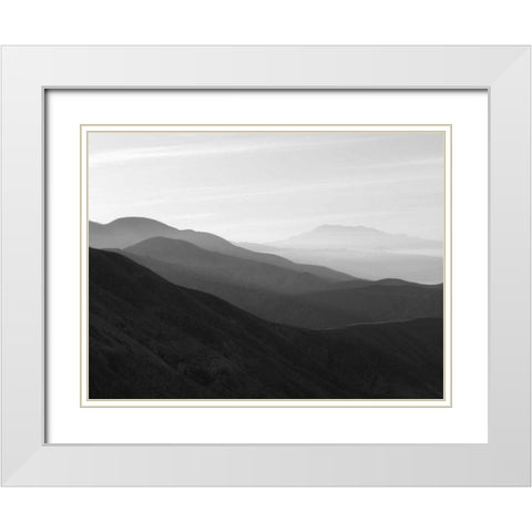 Mountains and Haze I White Modern Wood Framed Art Print with Double Matting by Christensen, Jim