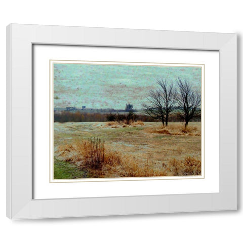 Fields II White Modern Wood Framed Art Print with Double Matting by Harrington, Danielle