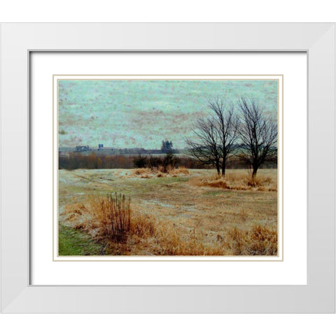Fields II White Modern Wood Framed Art Print with Double Matting by Harrington, Danielle
