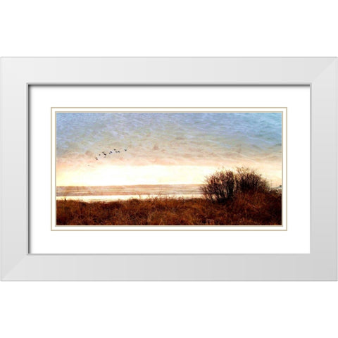 Tide I White Modern Wood Framed Art Print with Double Matting by Harrington, Danielle
