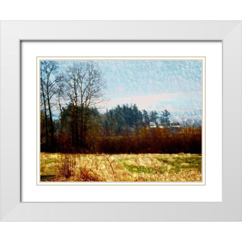 Land I White Modern Wood Framed Art Print with Double Matting by Harrington, Danielle