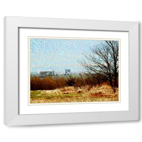 Land II White Modern Wood Framed Art Print with Double Matting by Harrington, Danielle