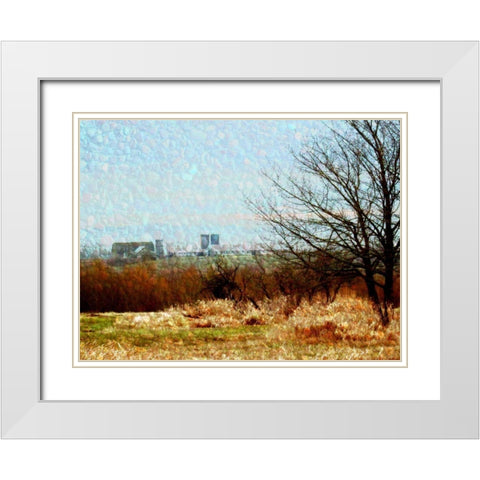 Land II White Modern Wood Framed Art Print with Double Matting by Harrington, Danielle