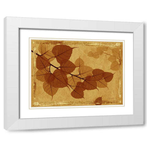 Ghost Leaves I White Modern Wood Framed Art Print with Double Matting by Bay, Noah