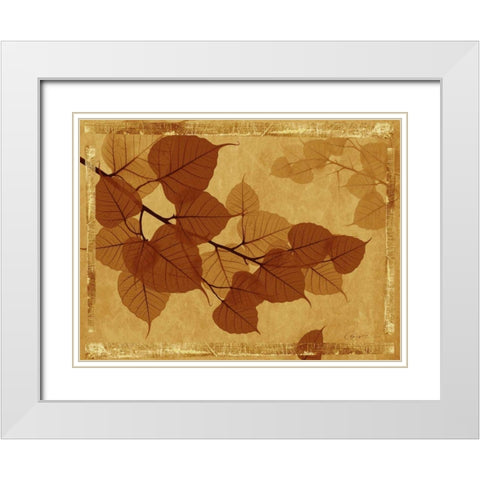 Ghost Leaves I White Modern Wood Framed Art Print with Double Matting by Bay, Noah