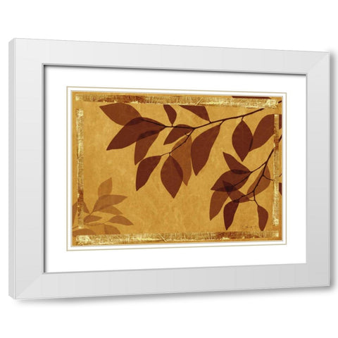 Ghost Leaves II White Modern Wood Framed Art Print with Double Matting by Bay, Noah