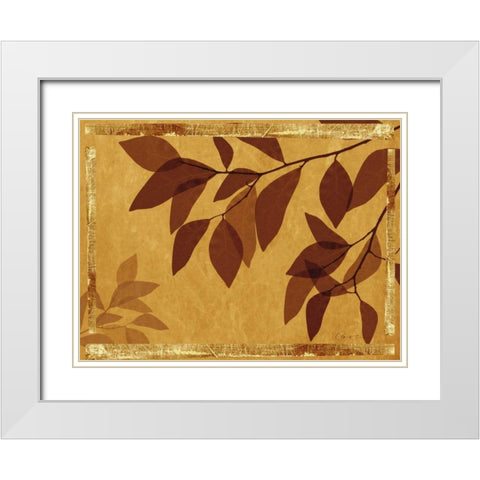 Ghost Leaves II White Modern Wood Framed Art Print with Double Matting by Bay, Noah