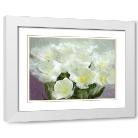 Sunlit Tulips I White Modern Wood Framed Art Print with Double Matting by Bay, Noah