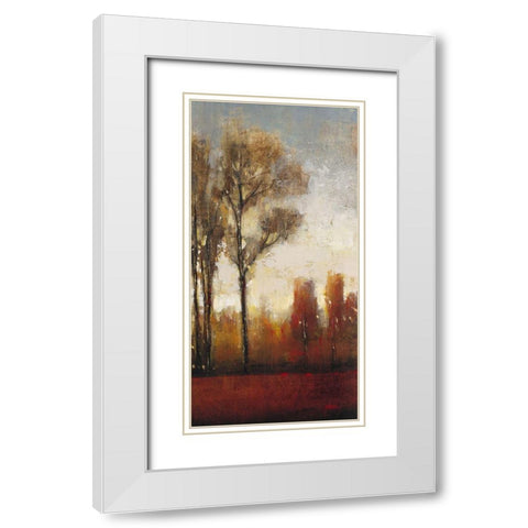 Tall Trees II White Modern Wood Framed Art Print with Double Matting by OToole, Tim