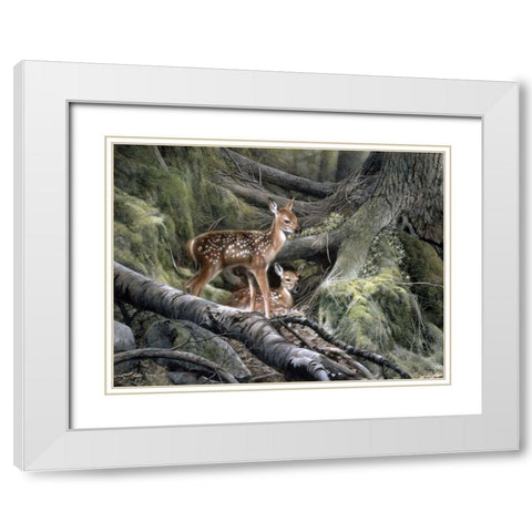 Awakening White Modern Wood Framed Art Print with Double Matting by Daniel, Kevin