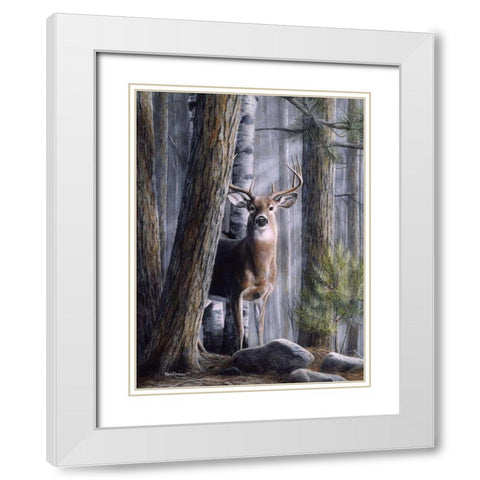 Simply Curious II White Modern Wood Framed Art Print with Double Matting by Daniel, Kevin