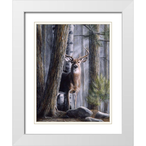 Simply Curious II White Modern Wood Framed Art Print with Double Matting by Daniel, Kevin