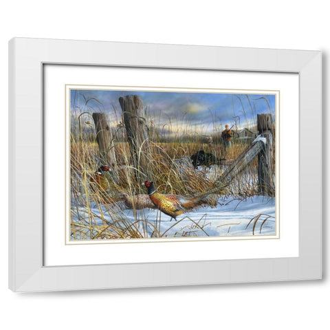 Corner Post White Modern Wood Framed Art Print with Double Matting by Daniel, Kevin