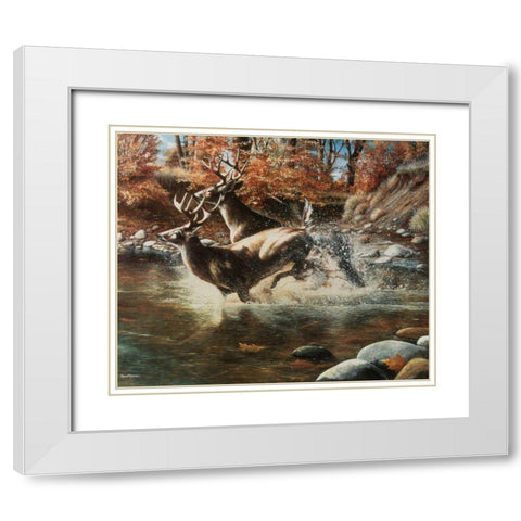 On the Run White Modern Wood Framed Art Print with Double Matting by Daniel, Kevin