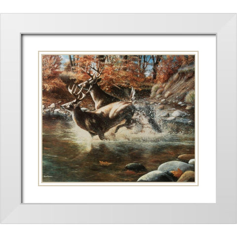 On the Run White Modern Wood Framed Art Print with Double Matting by Daniel, Kevin
